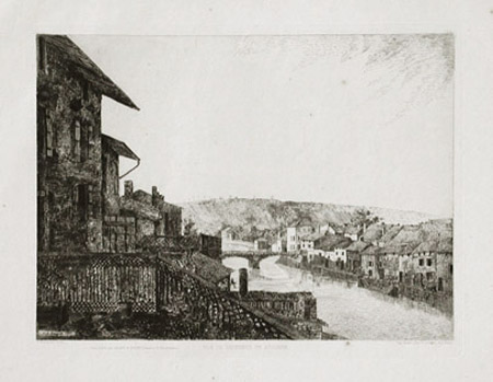 Alphonse Beaujoint - Vue de Varennes en Argonne or View of Varennes in Argonne