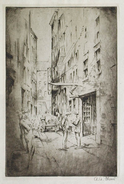 Alexander A. Blum - Old Boston Street Scene