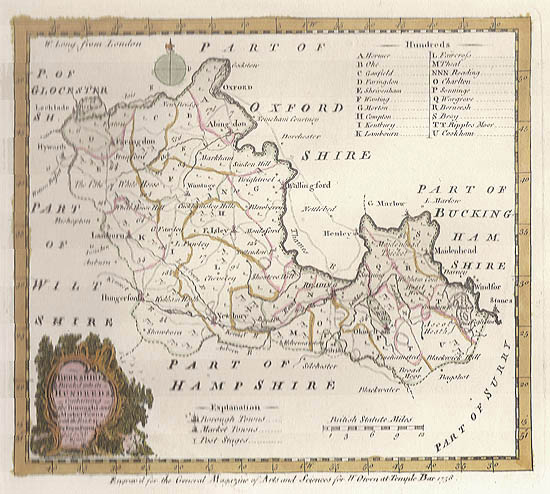 Emanuel Bowen - 18th Century Map of Berkshire