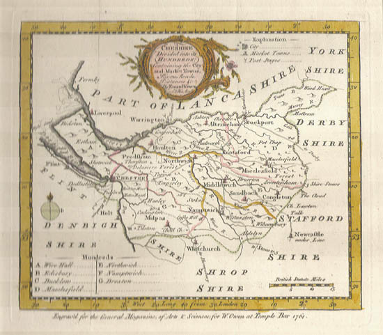 Emanuel Bowen - 18th Century Map of Cheshire