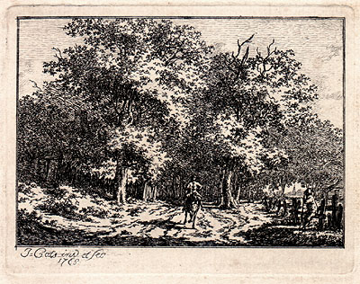 Jacob Cats - Landscape Study with a Figure on Horseback