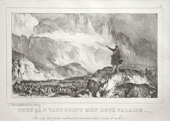 Nicholas Toussaint Charlet - Tout Can Vaut Point Mon Doux Falaise Napoleon's march through the Alps