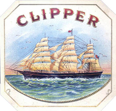 Cigar Label: 19th Century American Tobacco Advertising - Clipper Charles Odence Company Boston Massachusetts