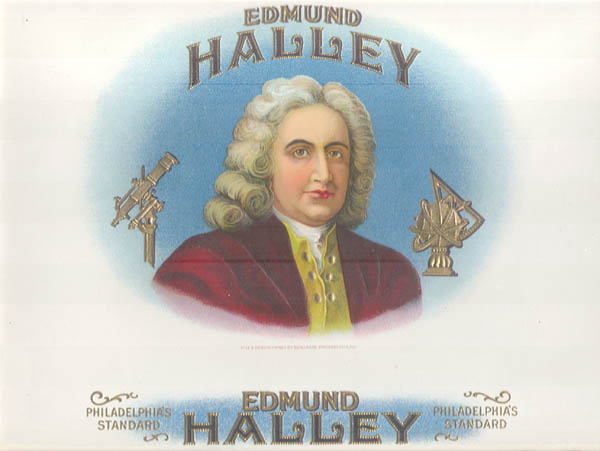 Cigar Label Benjamin J. Kane, Philadelphia - Edmund Halley James W. Smith Cigar Co., U.S.A