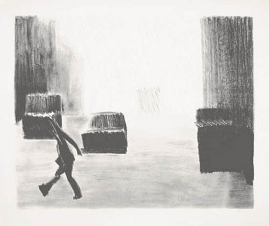 William Clutz - Figure Crossing the Street