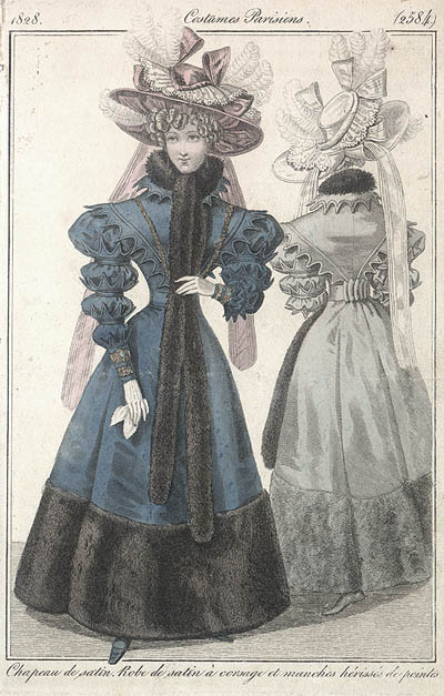 Le Journal des Dames et des Modes Costume Parisien Paris - Chapeau de Satin