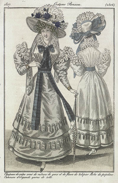 Le Journal des Dames et des Modes Costume Parisien Paris - Chapeau de Crepe