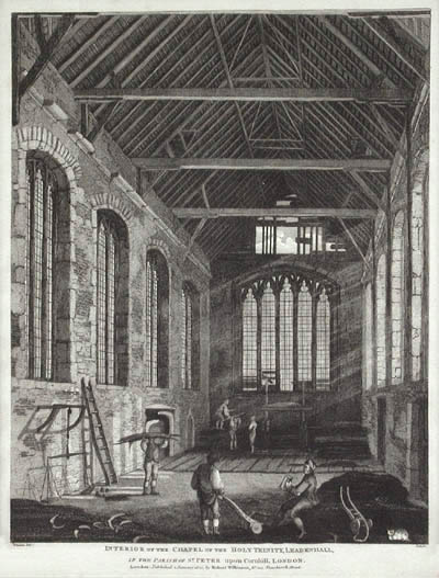 Robert Wilkinson Thomas Dale and Henry Mayle Whichelo - Interior of The Chapel of The Holy Trinity Leadenhall London
