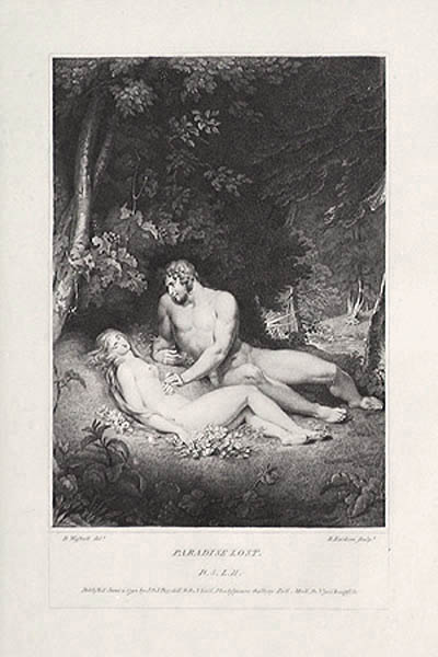 Richard Earlom and Richard Westall Paradise Lost Adam Awakening Eve The Poetical Works of John Milton
