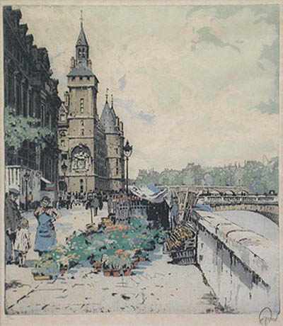 Hans Figura - Flower Market on Ille de la Cite Paris