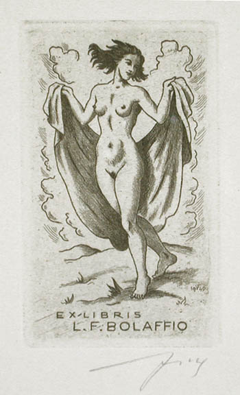 Vitezslav Fleissig - Ex-Libris Luigi Filippo Bolaffio Study of a Woman