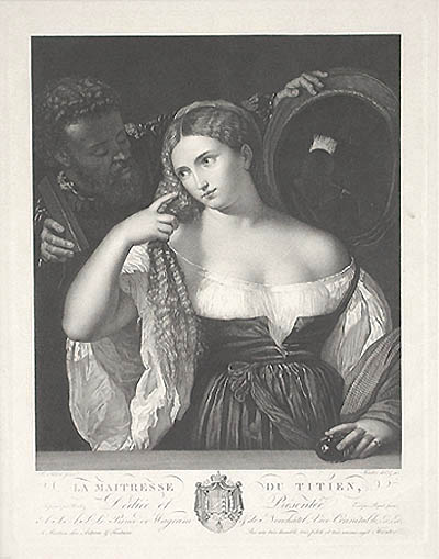 Francois Forster and Titian Tiziano Vecellio - La Maitresse du Titien Titian's Mistress