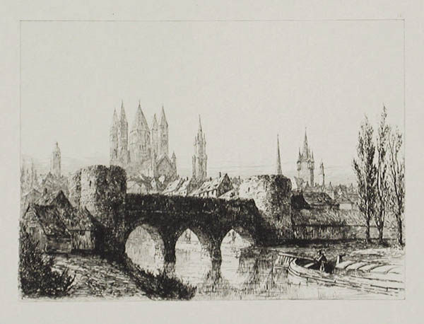 Sir Ernest George - Tournai Ancient Bridge and City Wall