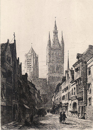 Sir Ernest George - Ypres The Belfry of the Cloth Hall and Cathedral Tower