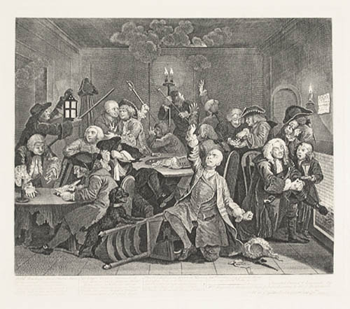 William Hogarth -A Rake's Progress Plate 6 Tom Rakewell's gambling second inevitable loss of fortune