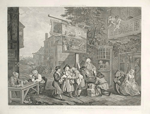 William Hogarth and Charles Grignion - Canvassing for Votes - Four Prints of an Election
