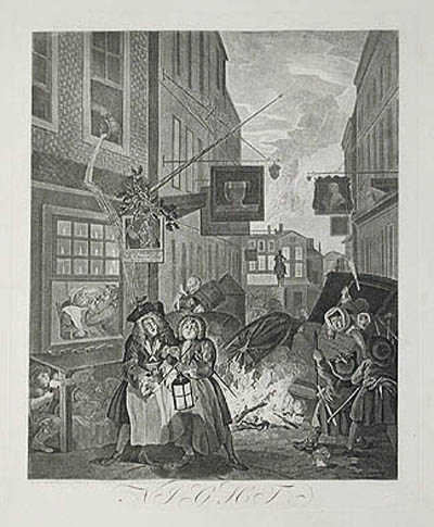 William Hogarth - Night Four Times of The Day