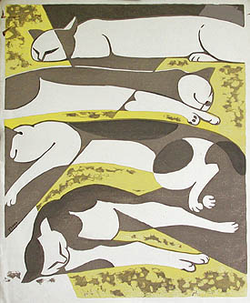 Tomoo Inagaki - Four Cats Sleeping