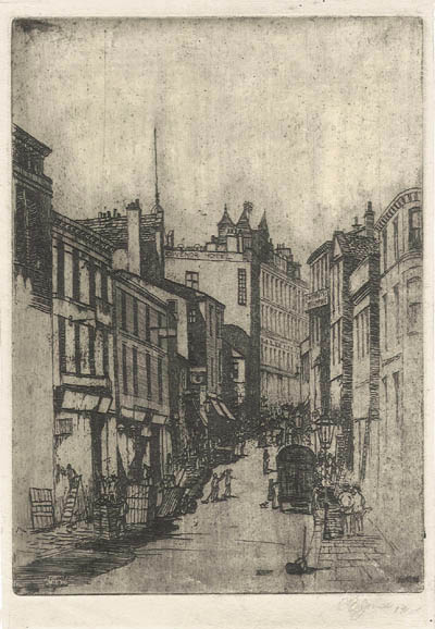 Frederick Cecil Jones - Street Scene with the Grosvenor Hotel