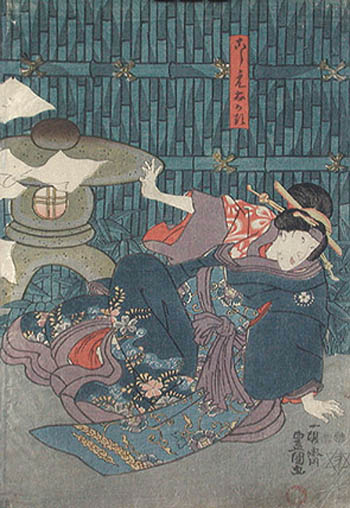 Utagawa Kunisada I - A Beautiful Woman in an Interior