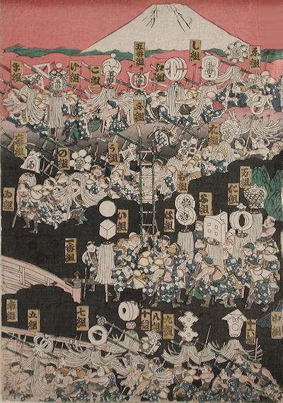 Utagawa Kunisada I - A Pilgrimage to Mount Fuji