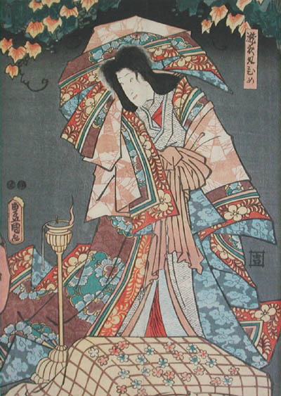 Utagawa Kunisada I - Princess Takiyasha Hime The Beautiful Sorceress as the Courtesan Kisaragi Satsuki hime was the daughter of Taira no Masakado