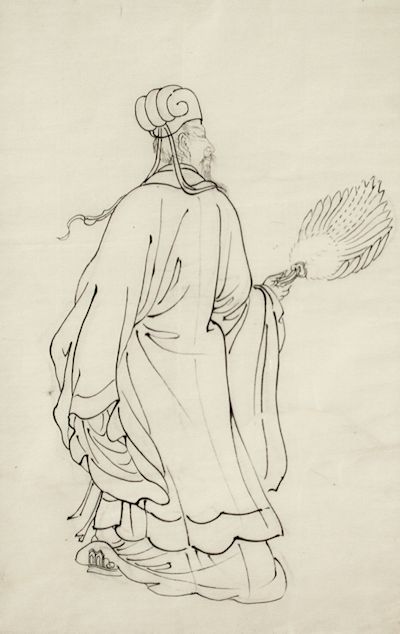 School of Ichiyasai Kuniyoshi - Portrait of Zhuge Liang Famous Chinese Statesman and Military Tactician