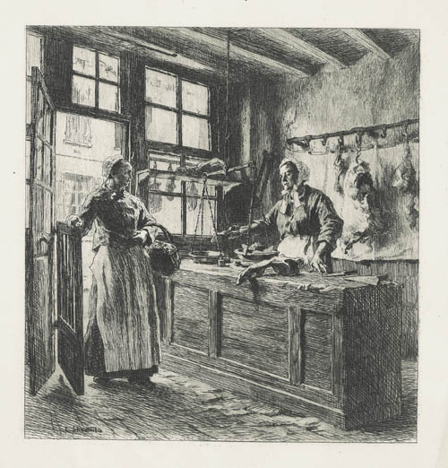 Leon Augustin Lhermitte - La Boucherie The Butcher Shop