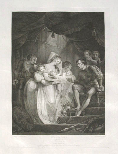 Jean Baptiste Michel and James Northcote - Third Part of King Henry the 6th King Edward and Queen Elizabeth with the infant Prince Clarence Gloster Hastings from the Shakspeare Gallery by John Boydell