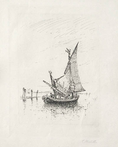 Clara Montalba - Fishing Boat Venice