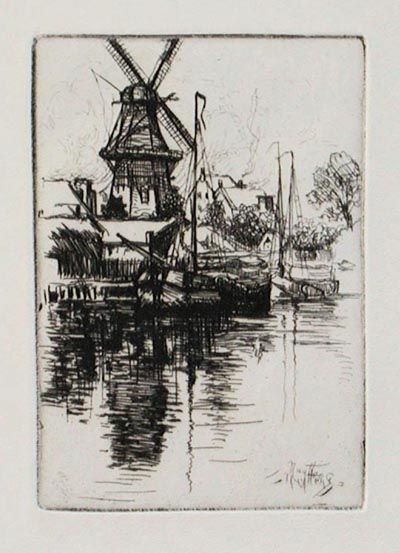 Joseph Pierre Nuyttens - Windmill and Canal