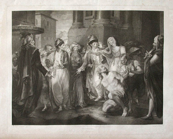 Charles Gauthier Playter and John Francis Rigaud Comedy of Errors Act V Scene I A street before the Priory  Merchant Angelo Lady Abbess Adriana from the Shakspeare Gallery by John Boydell