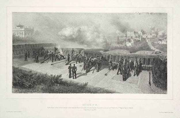 Denis Auguste Raffet - Batterie No 10 Expedition the Siege of Rome, Battery No. 10 June 30 1849