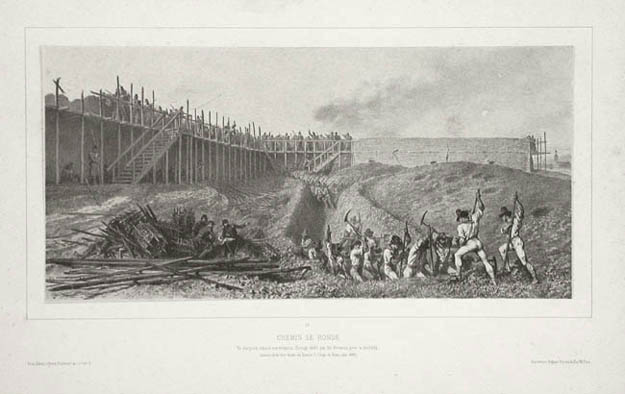 Denis Auguste Raffet - Chemin de Ronde Expedition the Siege of Rome Curved Walkway Fortification