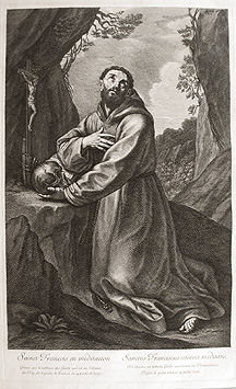 Gilles Rouselet and Guido Reni - Saint Francis in Meditation Cabinet Du Roi