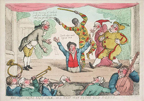 Thomas Rowlandson - The Manager’s Last Kick or a New Way to Pay old Debts