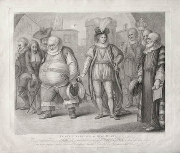 Shenner and Henry William Bunbury - Falstaff Reproved by King Henry Shakespeare King Henry the Fifth Part II