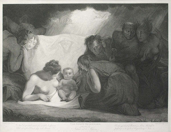 Benjamin Smith and George Romney - The Infant Shakspeare Attended by Nature and the Passions from the Shakspeare Gallery by John Boydell