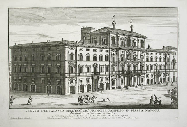 Alessandro Specchi - Palazzo dell' Ecc. Sig. Prencipe Pamfilio View of Prince Pamfilio's Palazzo in Piazza Navona