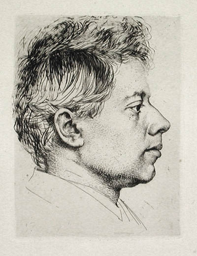 Karl Stauffer Bern - Portrait of the Artist Peter Halm