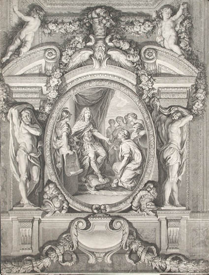 Louis Surugue and Charles Le Brun - Louis XIV Accordant sa Protection aux Beaux-Arts