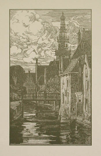 Jacob Gerard Veldheer - Hollandische Stadt Dutch Town