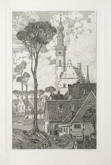 Jacob Gerard Veldheer - Trees and Steeple