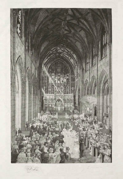 John T. Bentley - Wedding Bells in Old Trinity Wall Street and Broadway Trinity Church Altar New York