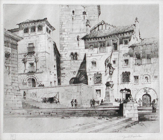 Samuel Chamberlain - Plaza San Martin Segovia