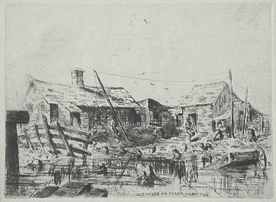 Cyrus Cobb - Old Houses on Parer Street Boston
