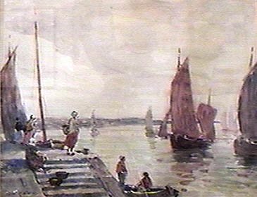 Edward Glen - On The Quay Normandy Coast