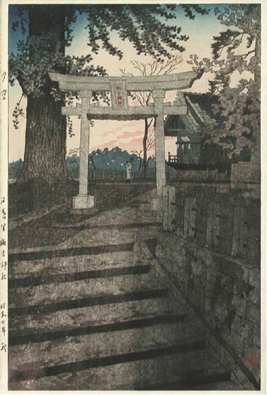 Shiro Kasamatsu - Evening Sky at Suwa Shrine Nippori