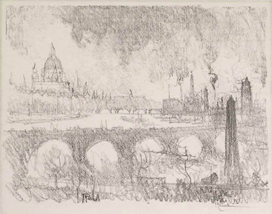 Joseph Pennell - St. Paul's from the Adelphi