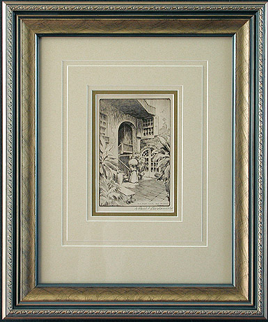 Paul F. Berdanier - Framed Image - Old Court Yard New Orleans